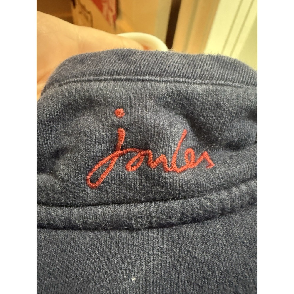 Joules Boys Colorblock 1/4 Zip Fleece Sweatshirt Navy Red Gray Logo 2T - Picture 5 of 8